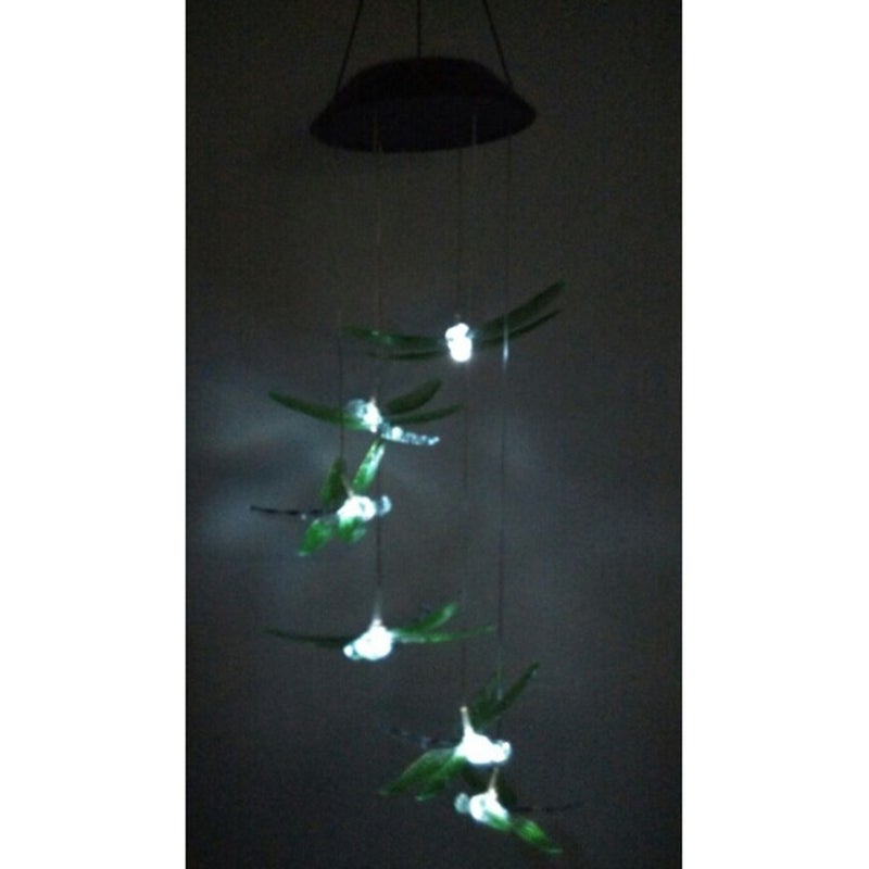 Solar Light Color Changing Wind Chimes Dragonfly Pendant Chimes Lamp Accessories Home Decor (Random Color) - Image 4