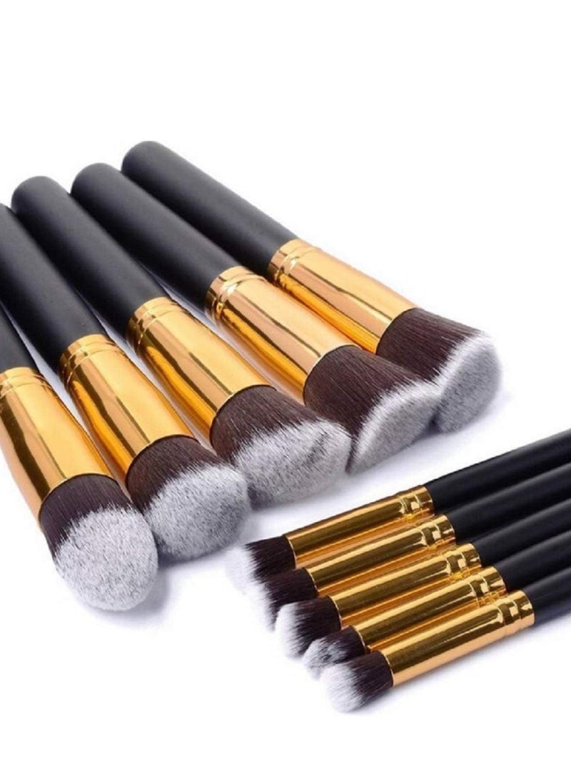 فرش مكياج احترافية ذات شعيرات صناعية ممتازة للوجه والعين للاستخدام في وضع البودرة وكريم الأساس -10 فرش مكياج - Image 4