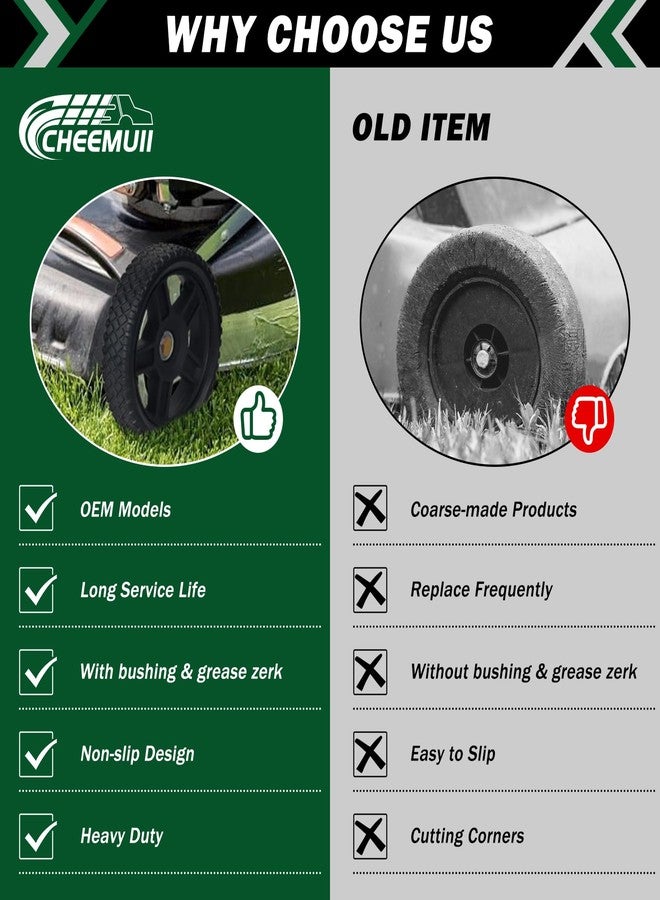 CheeMuii 8 Inch Lawn Mower Wheels 2 Pack 8" Push Lawn Mower Wheels with Bolts and Lock Nuts Kit Fit for Most Standard push Lawn Mowers/Generator/Garden Tiller/Handtruck - Image 4