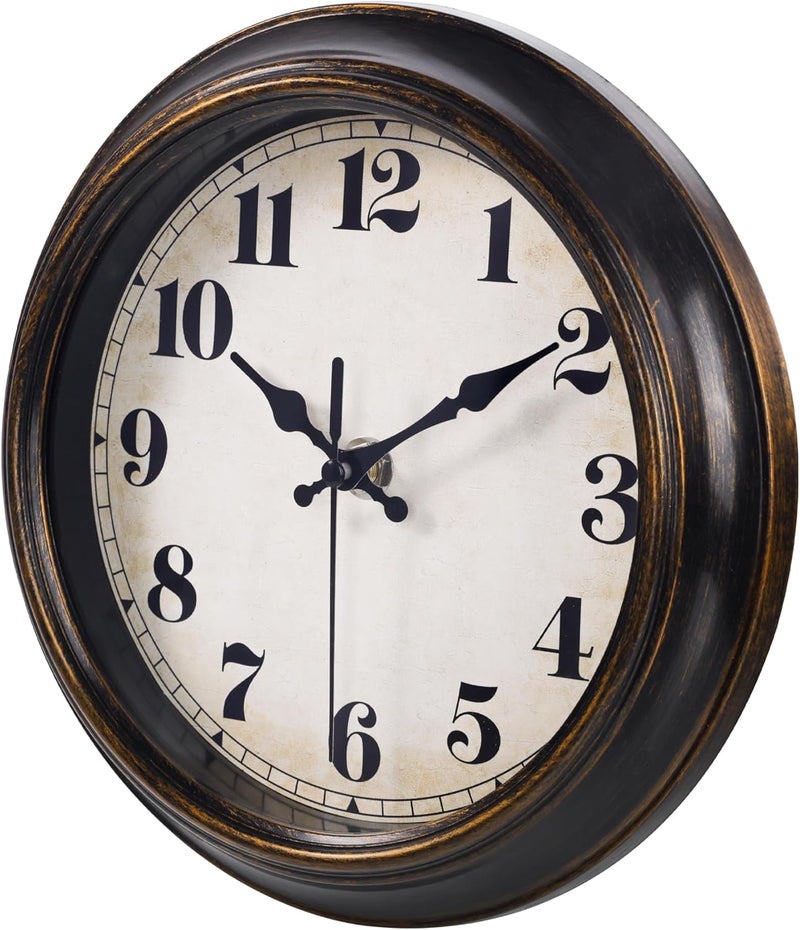 Yoiolclc Vintage Wall Clock 8 Inch Retro Silent Wall Clocks Battery Operated for Kitchen Bathroom Bedroom Home Decor (Bronze) - Image 5