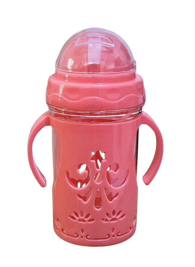 FALMER 300ml BPA-Free Children Water Bottle with Straw & Dual Handle Toddler Kid Baby Milk Drinking Feeder Travel Outdoor Leakproof Shatter Resistant  - Image 3