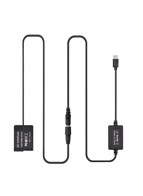 PD USB Type-C Cable to DMW-DCC8 Dummy Battery DC Coupler DMW-BLC12 Replacement for Panasonic LUMIX DMC-FZ2500 FZ1000 FZ300 FZ200 G85 GX8 G7 G6 G5 GH2 DC-G90 G95 G99 Cameras
