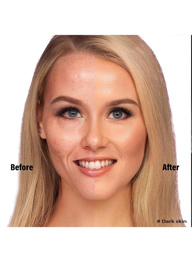 zephoco Concealer,Double-ended Concealer Stick Foundation Stick with Built-in Soft Brush and Natural Finish Concealer Foundation Sticks for Multi-Use Face Makeup (Dark skin) - Image 2