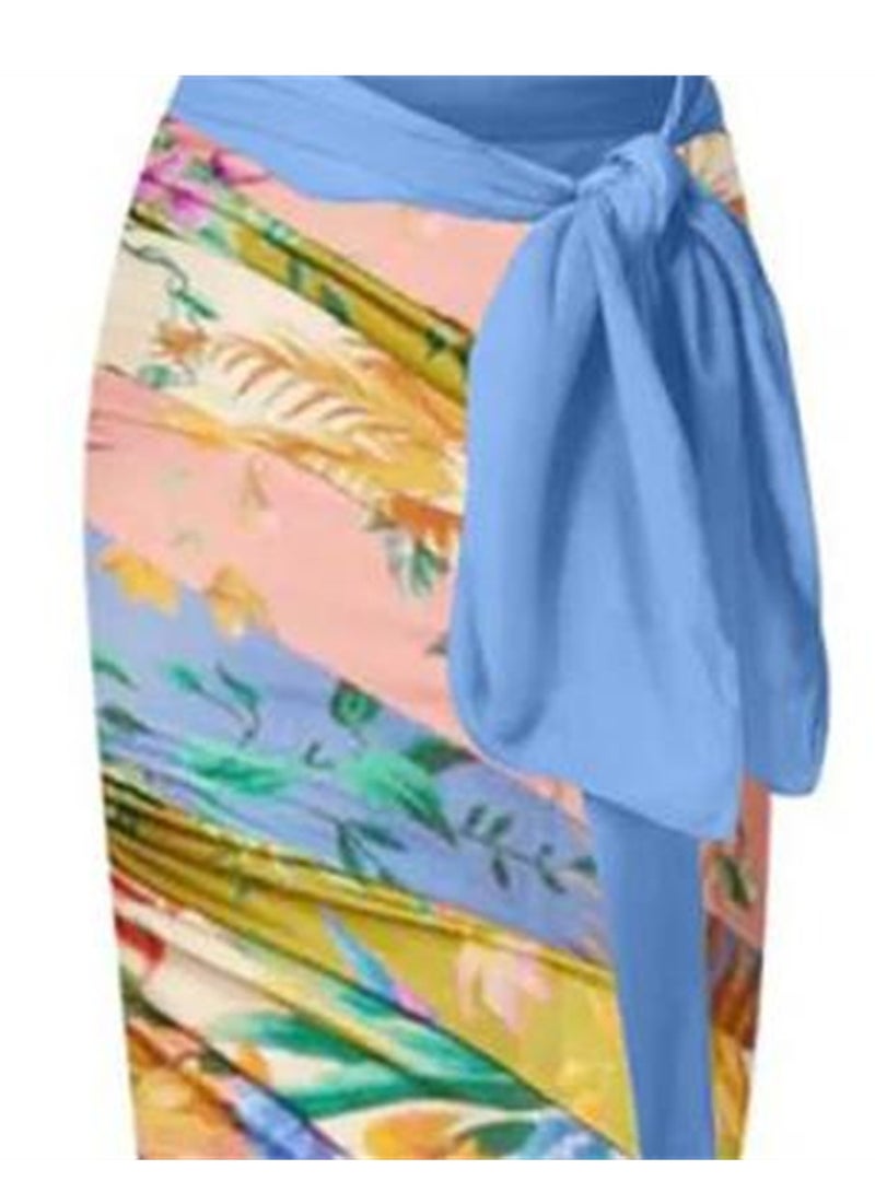 2pcs one piece swimsuit lace up swimsuit skirt swimsuit set - Image 4