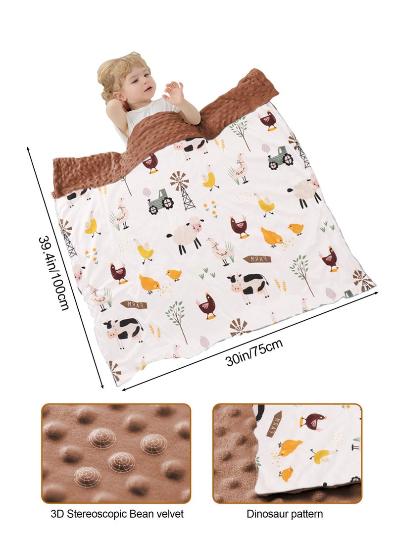 Bebiland Baby Blanket for Unisex Newborn, Toddler Blankets Super Soft and Lightweight 75x100cm Toddlers Double Layer Blanket for Stroller Crib,Bubble Soothing Family and Kindergartens (Brown)  - Image 2