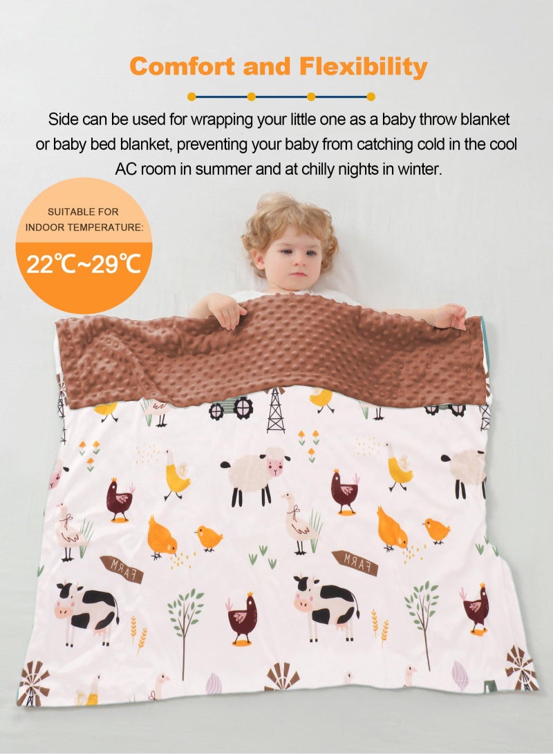 Bebiland Baby Blanket for Unisex Newborn, Toddler Blankets Super Soft and Lightweight 75x100cm Toddlers Double Layer Blanket for Stroller Crib,Bubble Soothing Family and Kindergartens (Brown)  - Image 3