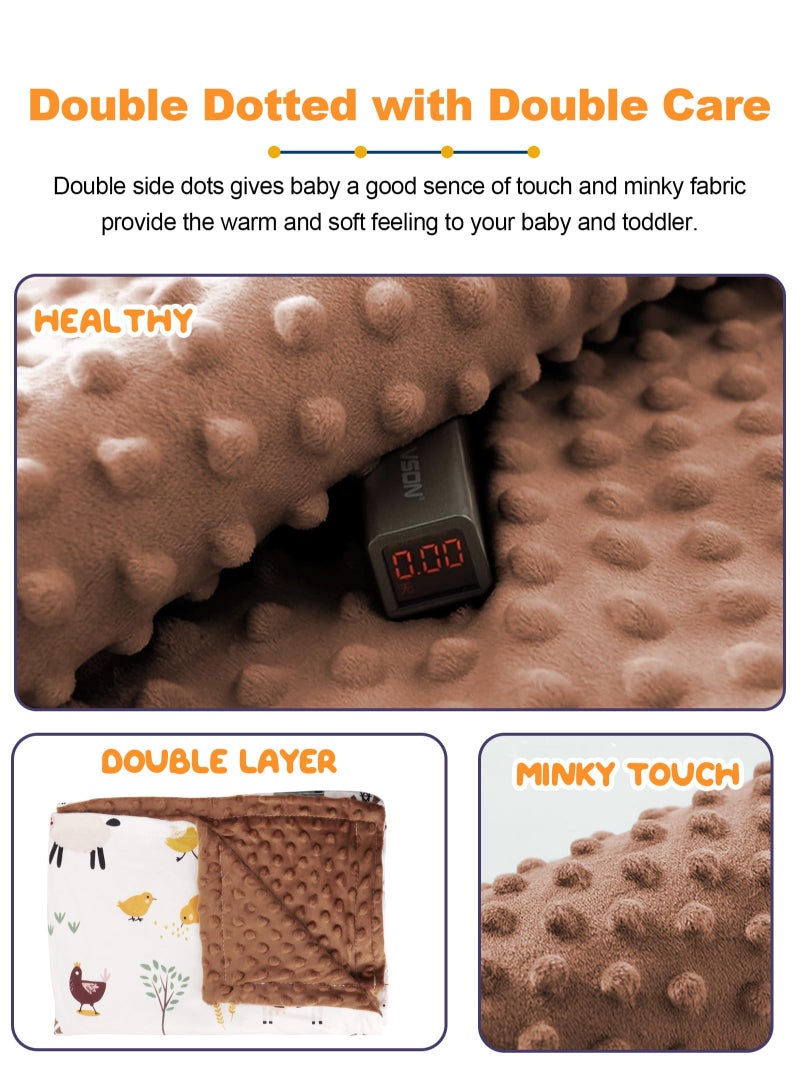 Bebiland Baby Blanket for Unisex Newborn, Toddler Blankets Super Soft and Lightweight 75x100cm Toddlers Double Layer Blanket for Stroller Crib,Bubble Soothing Family and Kindergartens (Brown)  - Image 4