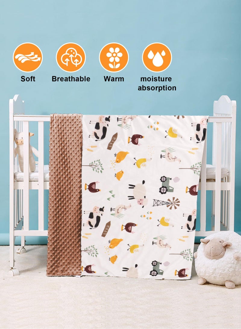 Bebiland Baby Blanket for Unisex Newborn, Toddler Blankets Super Soft and Lightweight 75x100cm Toddlers Double Layer Blanket for Stroller Crib,Bubble Soothing Family and Kindergartens (Brown)  - Image 5