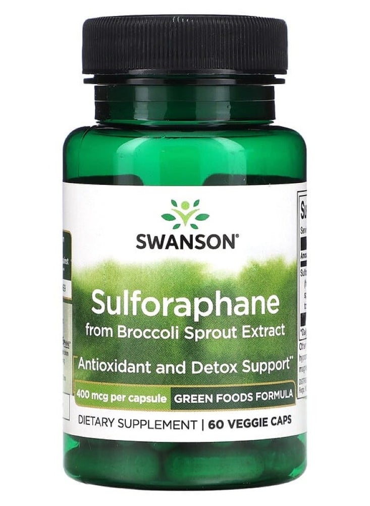 SWANSON Sulforaphane from Broccoli Sprout Extract 400 Mcg 60 Veg Caps 