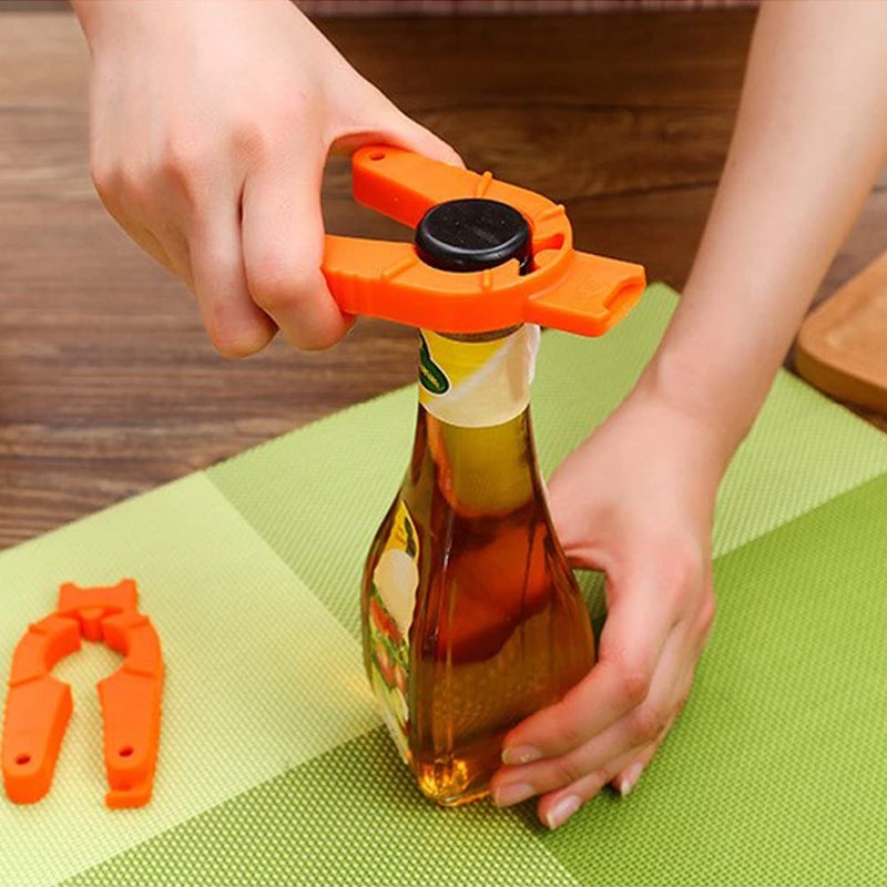 DonLeeving 4 PACK Multifunctional Kitchen Bottle Opener Adjustable Easy Grip Bottle Jar Opener Orange Can Opener Use for Elderly Weak Hands and Arthritic - Image 4