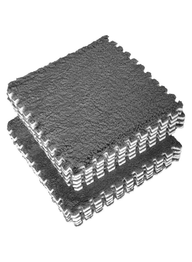 12pcs,Thickened 0.6-inch Interlocking Foam Floor Tiles,Soft Fluffy Shaggy Play Mat for Kids & Babies, Non-Slip, Waterproof, Easy to Clean Floor Rug for Living Room, Bedroom, Playroom - Image 1