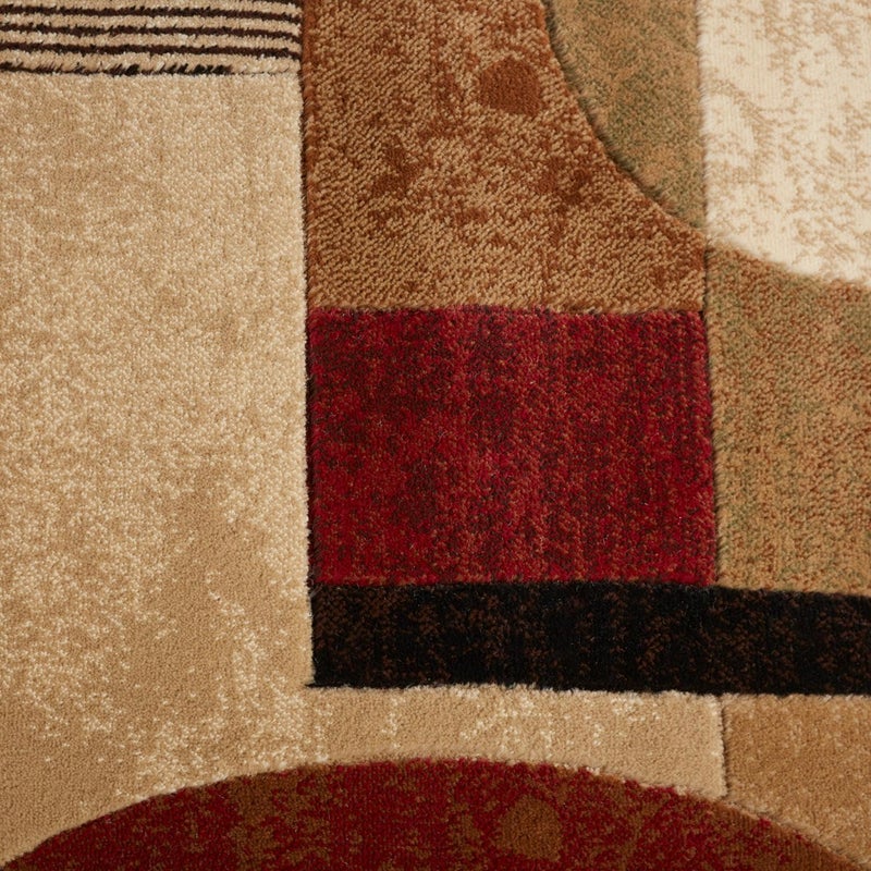 Home Dynamix Tribeca Jasmine Contemporary Geometric Area Rug, Brown/Red, 6'7"x9'10" - Image 3