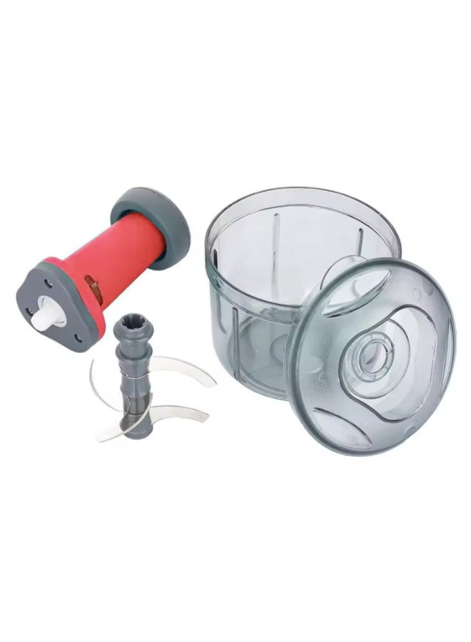 CLASSYTOUCH Manual Vegetable Chopper – One-Hand Push Cutter & Food Processor with 3 Blades, 650ml Chop, Blend, Spin & Dry Onion, Tomato, Chili, Carrot, Fruits, Spices, Boneless Meat & More – No Electricity Needed. - Image 4