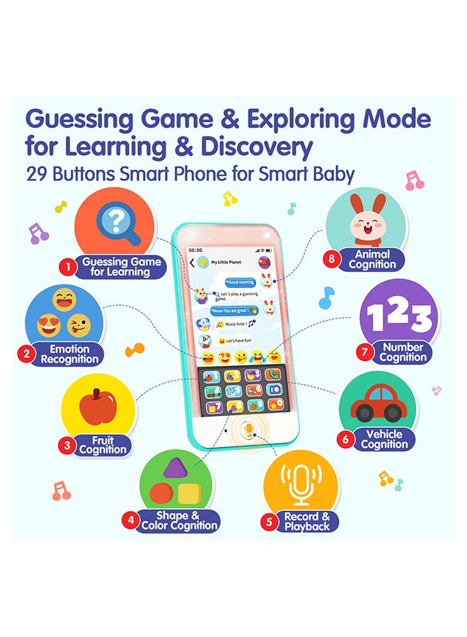 HOLA Baby Learning Phone | Interactive Toy Phone for Toddlers 6-36 Months | Light-Up Pretend Play Phone with Sound, Music, Numbers, Recording, Educational Toy for Baby Boys Girls** - Image 3