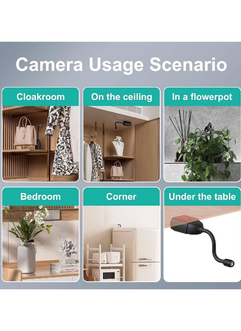 Generic 360-Degree Panoramic Hidden Camera Spy Camera Flexible and Adjustable Camera, Free Rotation Angle 1080P Camera with Motion Detection, Indoor  - Image 3