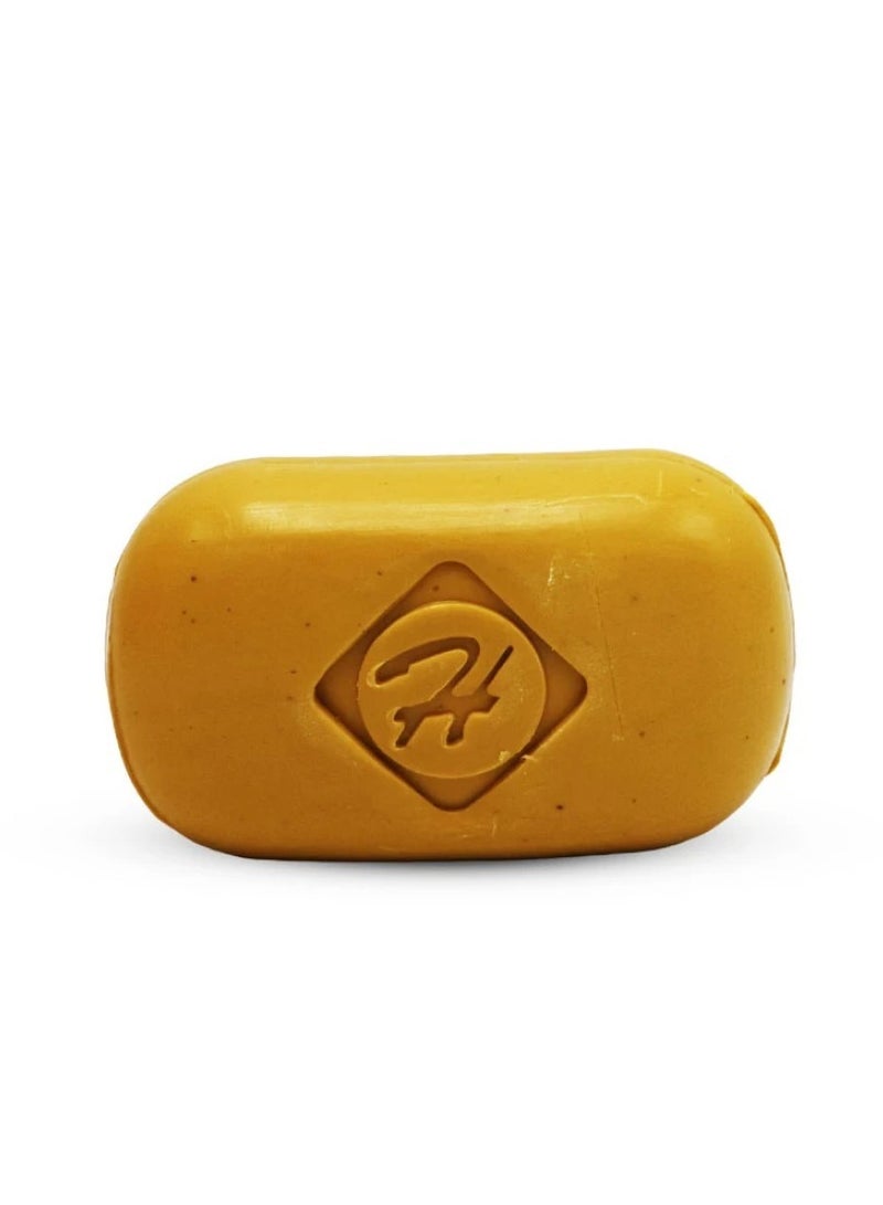 Kunooz H Natural Turmeric Soap from Kunuz H - Skin Lightening and Unifying, Deep Cleansing, Pigmentation Removal, Acne Treatment, Moisturizing and Softening, Face and Body Soap with Turmeric Extract, Natural Exfoliating and Radiant Soap, Suitable for Sensitive and Oily Skin, Fragrance-Free Soap for Superior Skin Care 100g  - Image 4