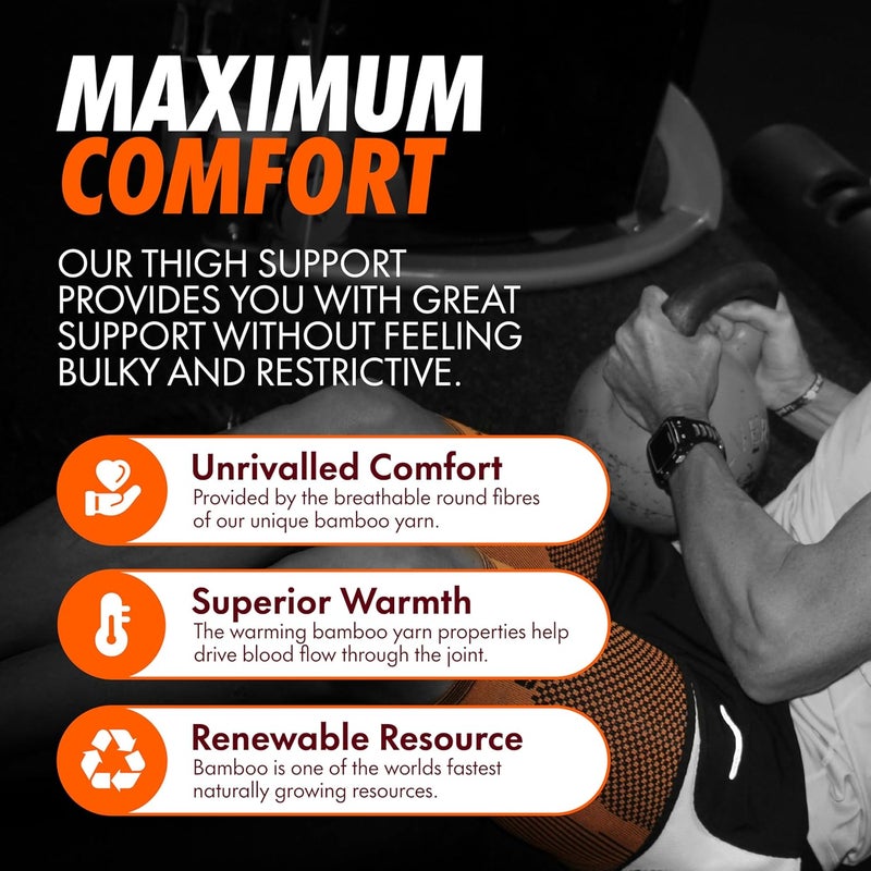 Bearhug Thigh Compression Sleeve Hamstring Support for Men Women Sciatica Pain Relief Products for Muscle Injury Strains Soreness Bamboo Leg Support with AntiSlip Silicone XL - Image 5