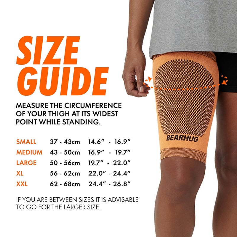 Bearhug Thigh Compression Sleeve Hamstring Support for Men Women Sciatica Pain Relief Products for Muscle Injury Strains Soreness Bamboo Leg Support with AntiSlip Silicone XL - Image 2