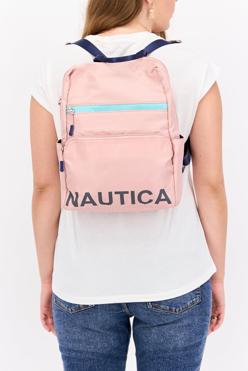 NAUTICA Women Brand Logo Backpack 35 H x 31 L x 13 W cm, Pink - Image 4