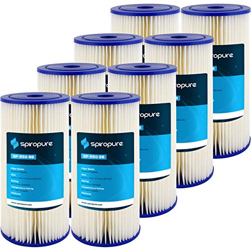 SpiroPure SP-R50-BB 10x4.5 50 Micron Pleated Polyester Sediment Water Filter Cartridge SPC-45-1050 R50-BB 155053-43 R50-BBSA (Case of 8) - Image 1