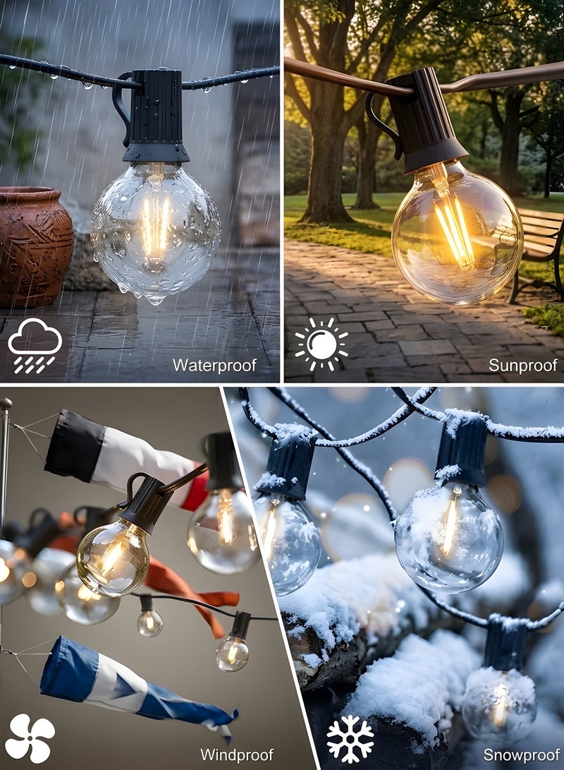 Beauenty Outdoor String Lights 50 Feet G40 Globe LED Patio Lights with 25 Bulbs,2700K Bright LED Patio String Lights, Waterproof Hanging Light Strings for Wedding Patio Indoor Outdoor Party Garden - Image 4