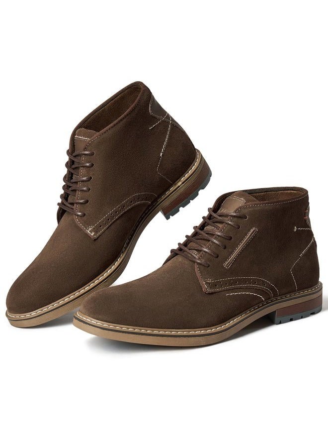 Arkbird Men's Coffee Brown Suede Leather Mid-Top Chukka Boots Casual Oxford Dress Boot Fashion Shoes for Men - Image 1