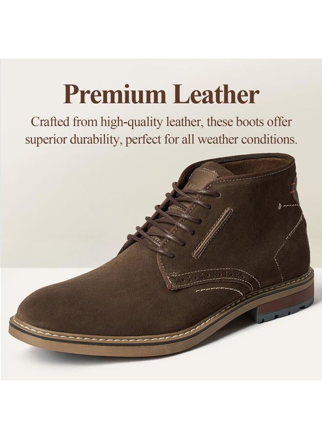 Arkbird Men's Coffee Brown Suede Leather Mid-Top Chukka Boots Casual Oxford Dress Boot Fashion Shoes for Men - Image 3