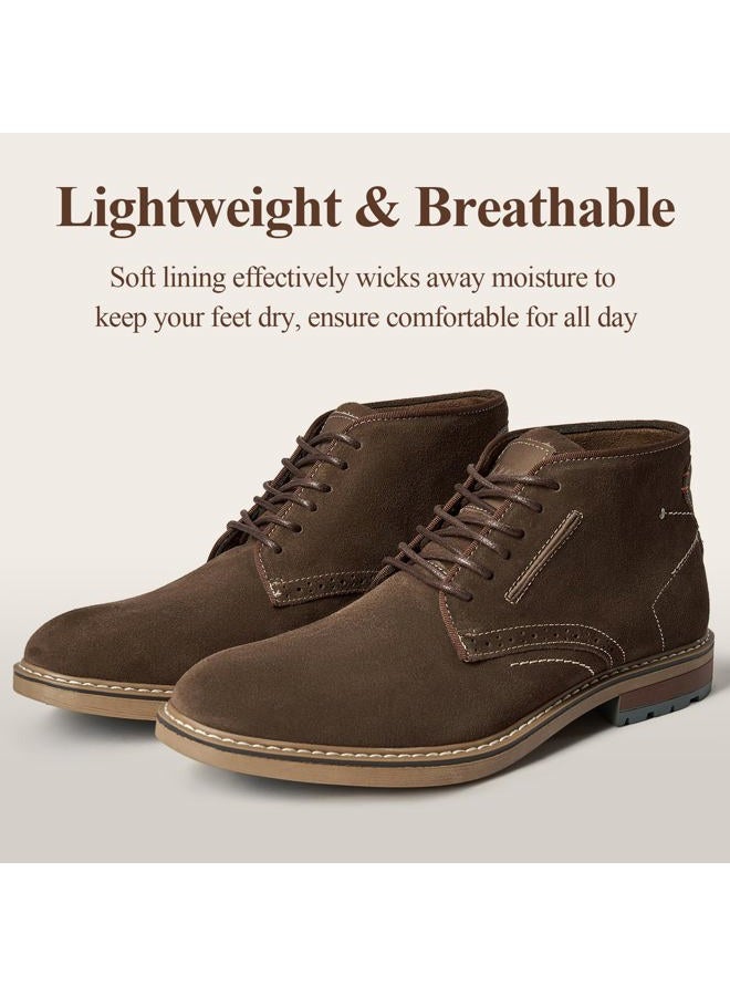 Arkbird Men's Coffee Brown Suede Leather Mid-Top Chukka Boots Casual Oxford Dress Boot Fashion Shoes for Men - Image 4