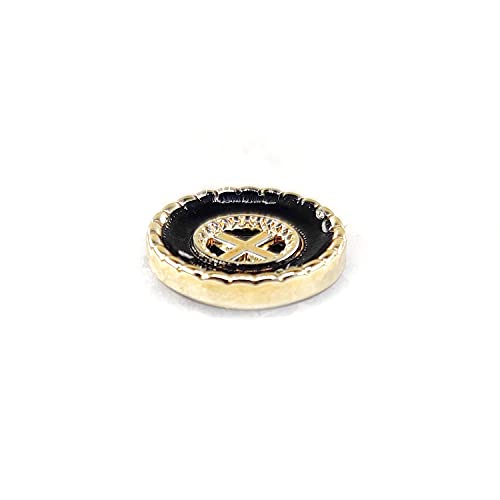 Craftisum Vintage Golden Black Flat Sewing Shirt Buttons 100 Pcs - 11.5mm, 15/32" - Image 5
