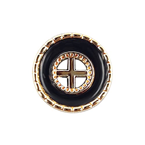 Craftisum Vintage Golden Black Flat Sewing Shirt Buttons 100 Pcs - 11.5mm, 15/32" - Image 1