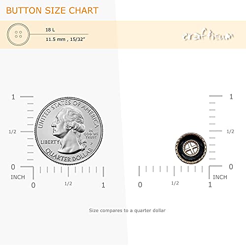 Craftisum Vintage Golden Black Flat Sewing Shirt Buttons 100 Pcs - 11.5mm, 15/32" - Image 2