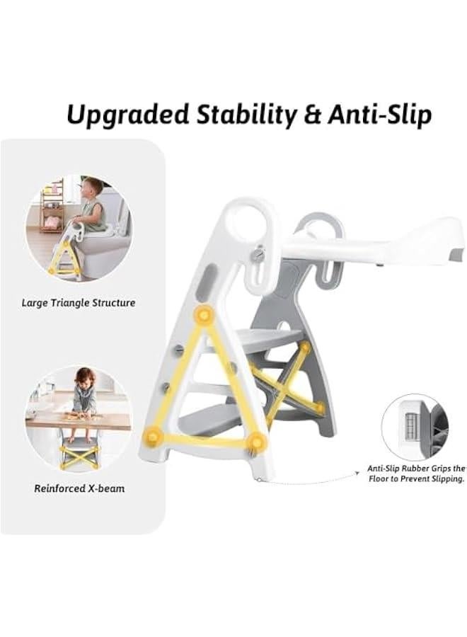 جونيس Toddler Potty Training Seat with Step Stool Ladder, Height Adjustable Toddler Toilet Training Seat Chair with Soft Cushion,Non-Slip Splash Guard Foldable Potty Seat for Boys Girls with Handles - Image 2