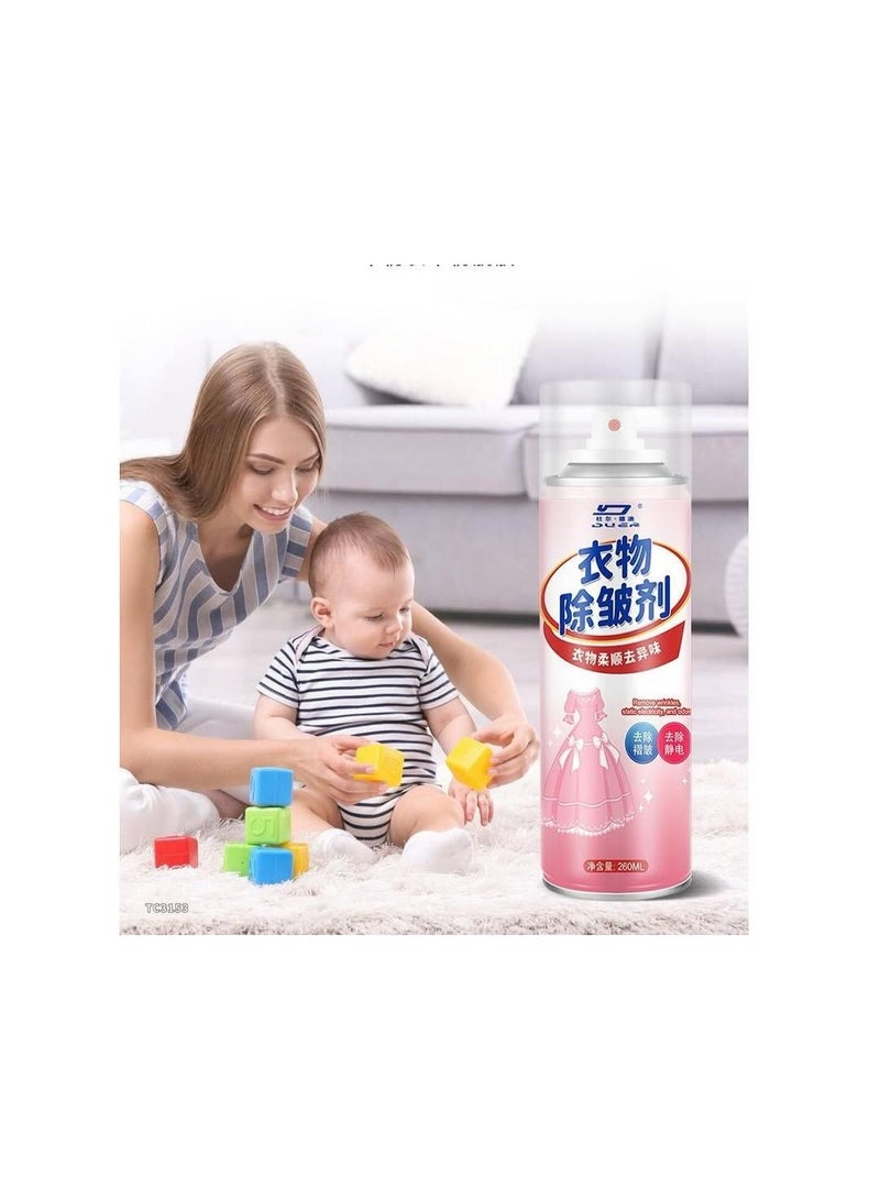 Fabric freshener and deodorizer spray for clothes, bedding, luggage, and furniture. Multi-purpose. Eliminates smoke and other unpleasant odors. Helps prevent fabric wrinkles. 260ml - Image 2