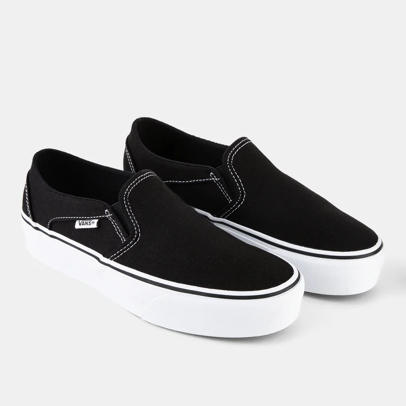 VANS Black / White Women's Asher Platform Shoes  | Best Price UAE
