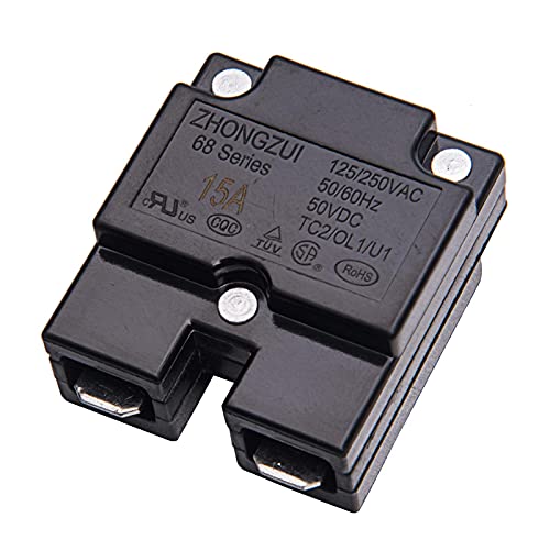 weelye 2Pcs 15A 125250Vac 50Vdc Automatic Reset Relay Thermal Switch Circuit Breaker Current Overload Protector for Children Riding Electric Car Accessories