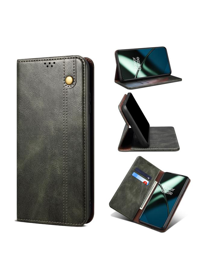 اس-توب جراب لهاتف OnePlus Ace 2 5G مصنوع من الجلد بنمط شمع الزيت ونمط الحصان المجنون - Image 1