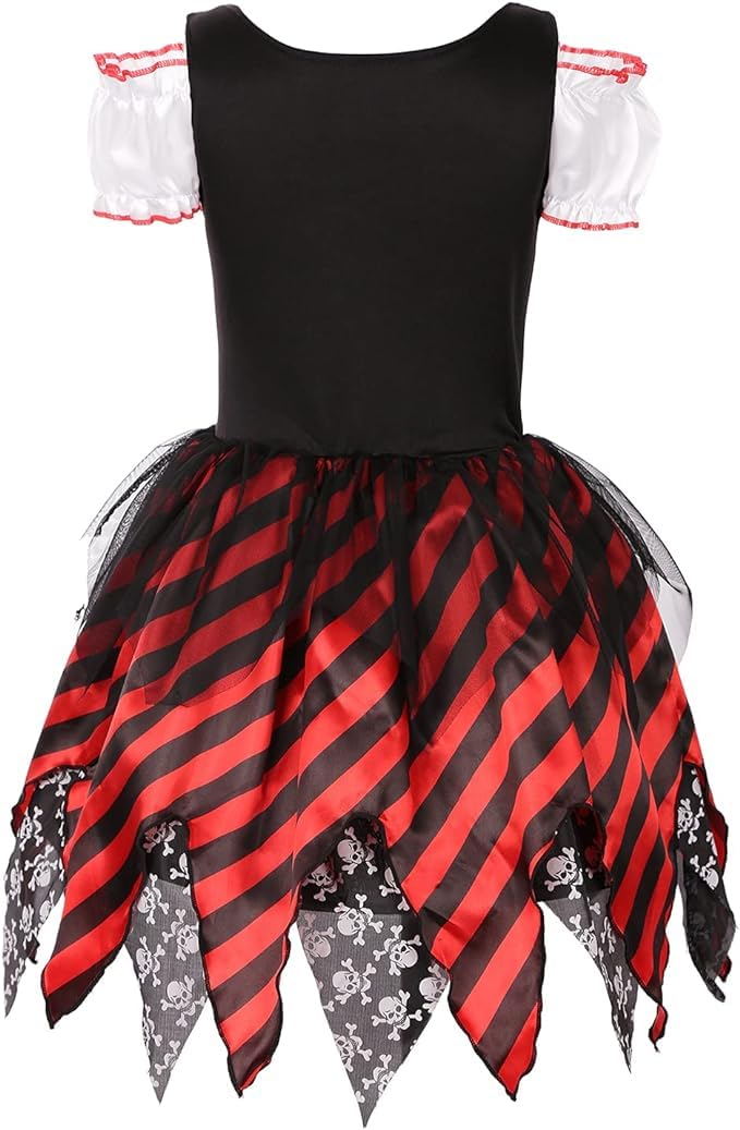 Sicypoty Girls Pirate Costume for Halloween Cosplay Pirate Costume Buccaneer Dress 5-7 Years - Image 5