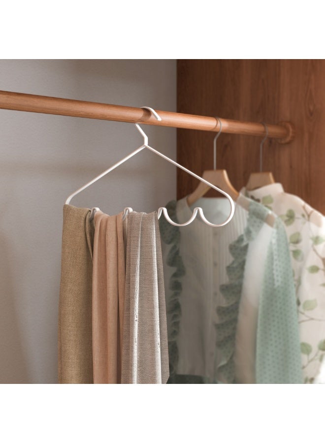 Smart Storage ✨ Multi Slot Clothes Hanger Set of 3 Space Saving Wardrobe Organizer Carbon Steel Scarf Belt Tie Holder Durable Closet Storage Rack White. - Image 2