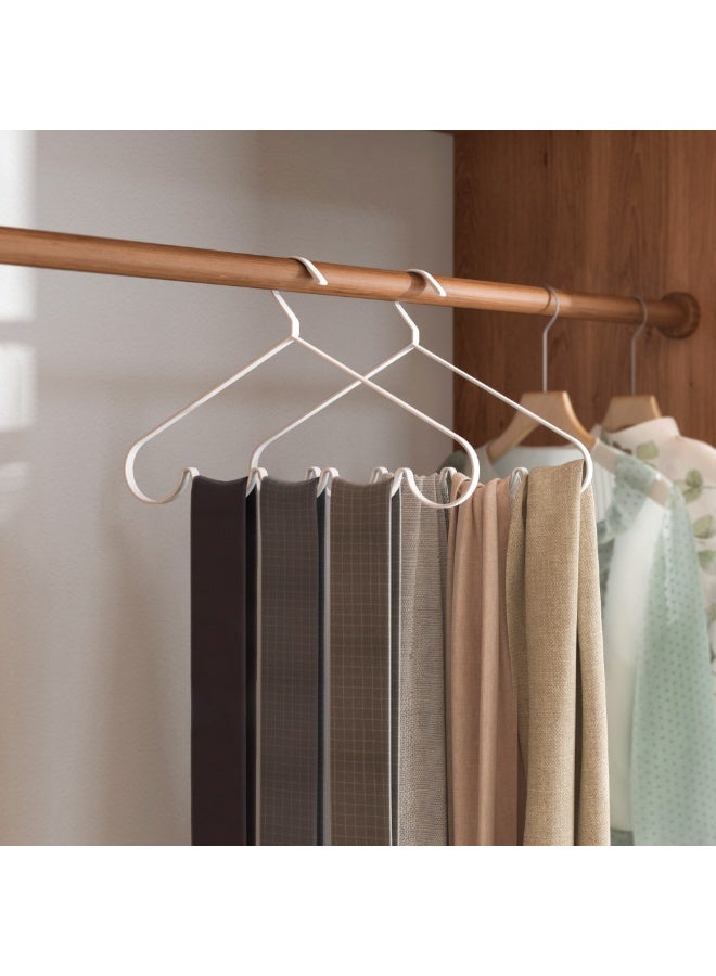 Smart Storage ✨ Multi Slot Clothes Hanger Set of 3 Space Saving Wardrobe Organizer Carbon Steel Scarf Belt Tie Holder Durable Closet Storage Rack White. - Image 3