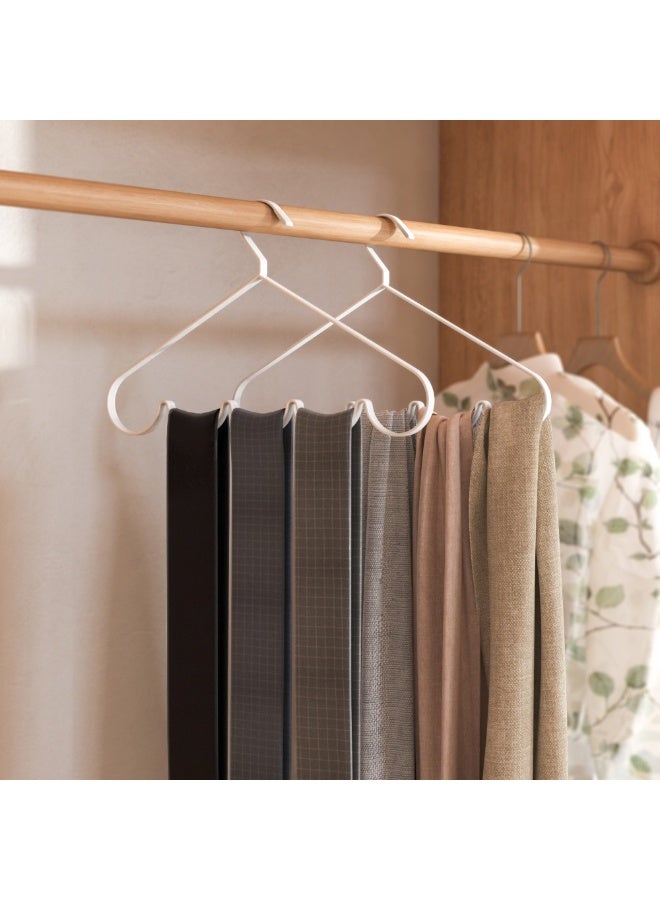 Smart Storage ✨ Multi Slot Clothes Hanger Set of 3 Space Saving Wardrobe Organizer Carbon Steel Scarf Belt Tie Holder Durable Closet Storage Rack White. - Image 5