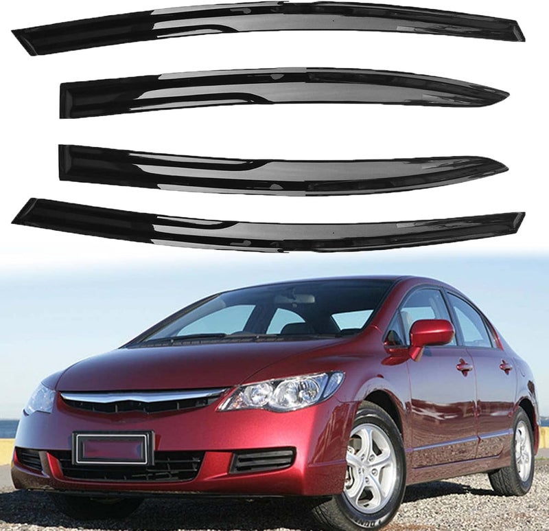 SEBLAFF 4PCS Side Window Vent Visor Sun Wind Rain Guard Deflectors for 2006-2011 Honda Civic - Image 1