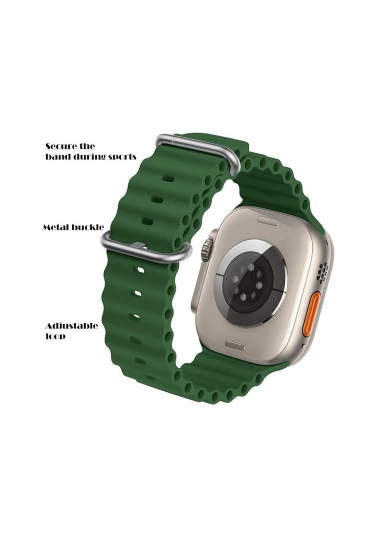 Generic strap for Apple Watch Ultra 49mm, 45mm, 44mm, 42mm Waterproof Soft Silicone Replacement Sports Wristband for iWatch Ultra SE 8 7 6 5 4 3 2 1  - Image 2