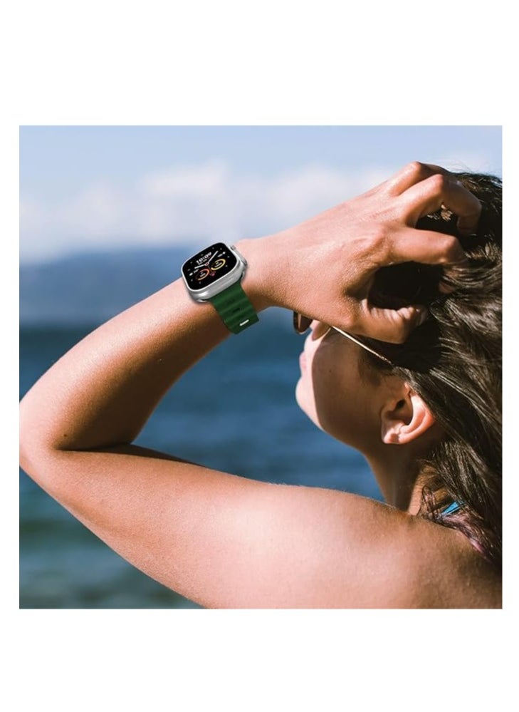 Generic strap for Apple Watch Ultra 49mm, 45mm, 44mm, 42mm Waterproof Soft Silicone Replacement Sports Wristband for iWatch Ultra SE 8 7 6 5 4 3 2 1  - Image 4