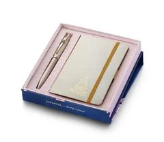 Sheaffer Sheaffer 100 EIP 9377 Champagne Gold Ballpoint Pen with Champagne Gold Trim and Hardbound Small Notebook - Gift Set