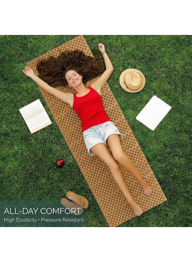 Manful 185*115cm Aluminium Sleeping Sheet, Playing Foam Folding Floor Mat, Soft Crawling Mat, Tent Mattress, Floor Pad for Yoga, Waterproof and Thick Anti-Slip Activity Sheet for Camping(Khaki) - Image 2