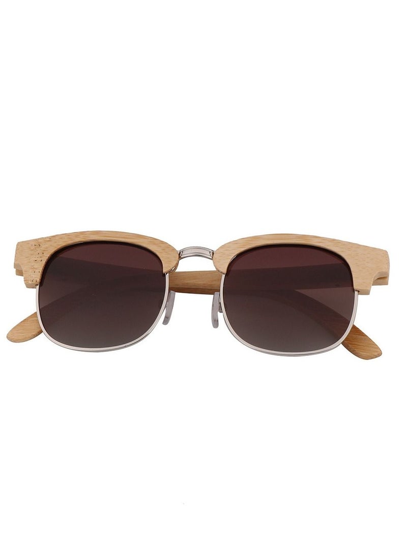 HDCRAFTER - New Bamboo Wood Half Frame Polarized Sunglasses - Image 1