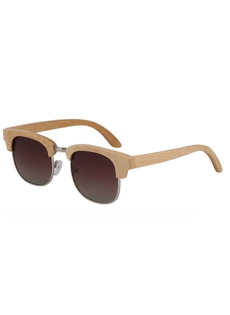 HDCRAFTER - New Bamboo Wood Half Frame Polarized Sunglasses - Image 1
