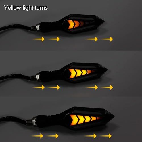 ELTRON TURBO Imported Waterproof Flexible Arrow Running Style Blinker Bright LED Indicators Universal For All Bike Models Motorcycle Turn Signal Lights (Pack of 4, Yellow And Blue) - Image 3