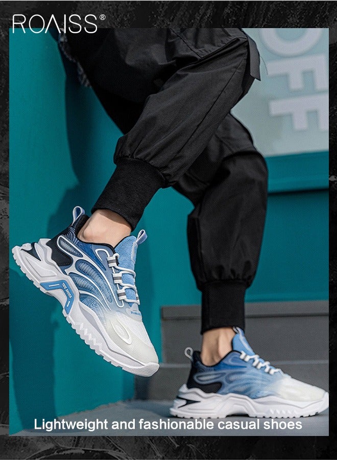 roaiss Men Stylish Chunky Sneakers, Lace up Non Slip Platform Shoes, Low Top Sneakers, Casual Comfy Sports Shoes for Men, Suitable for Daily Wear and Outdoor Activities - Image 4