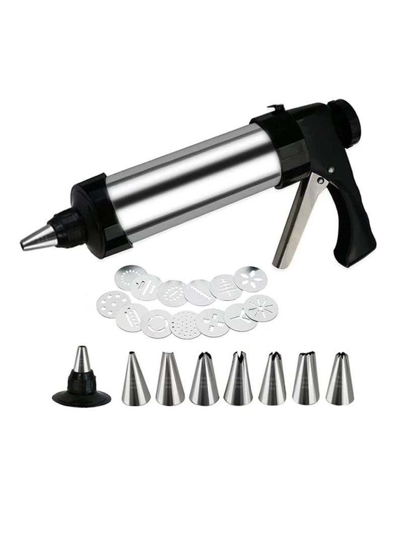 general Cookie Press Stainless Steel Press Mold 13 Pieces Baking Kit Cookie Gun Cookie Dough Press Home DIY Baking Cookie Press Cookie Machine - Image 5